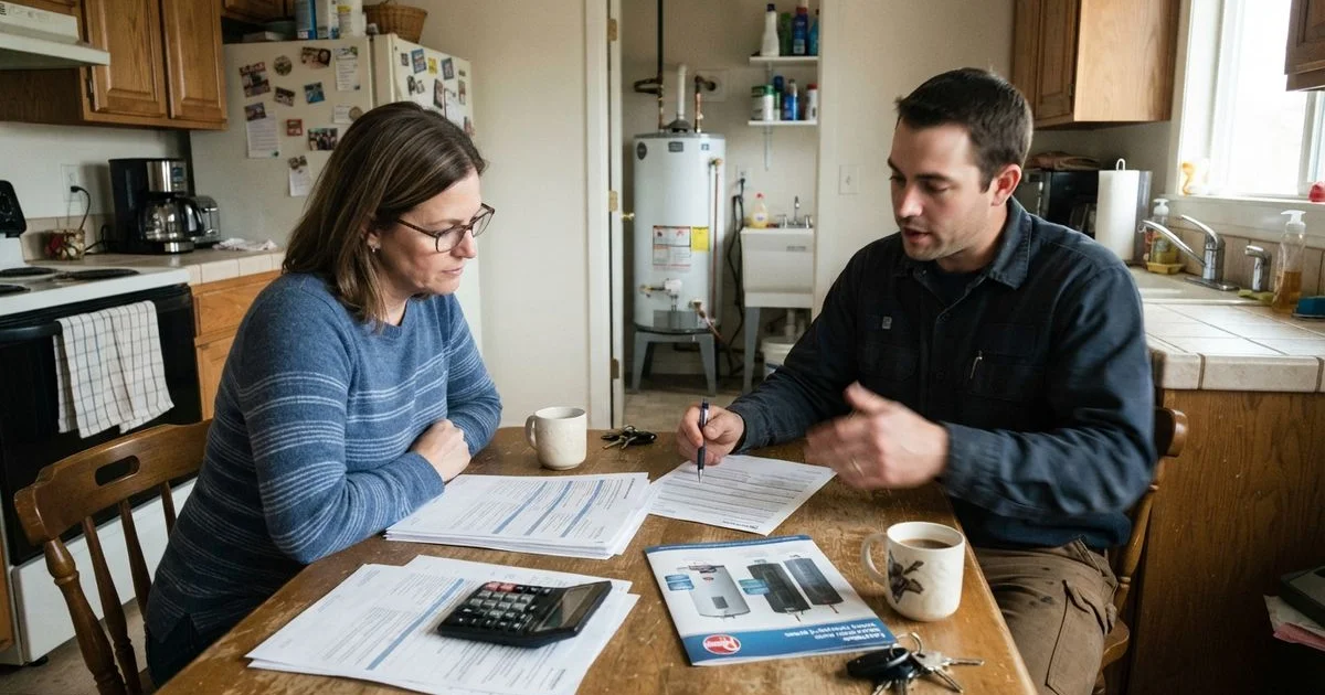 Financing options for a water heater replacement